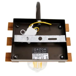 QAZQA Wandleuchten|Wohnzimmerlampen*Industrielle Wandlampe braun mit Holz - Paleta Mai