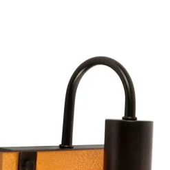 QAZQA Wandleuchten|Wohnzimmerlampen*Industrielle Wandlampe braun mit Holz - Paleta Mai