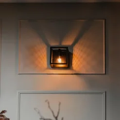QAZQA Schlafzimmerlampen|Küchenlampen*Industrielle Wandlampe schwarz - Cage Mesh