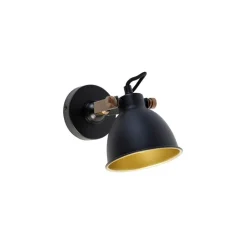 QAZQA Wandleuchten|Wohnzimmerlampen*Industrielle Wandlampe schwarz mit Gold verstellbar - Liko