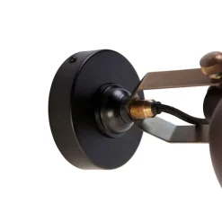 QAZQA Wandleuchten|Wohnzimmerlampen*Industrielle Wandlampe schwarz mit Gold verstellbar - Liko