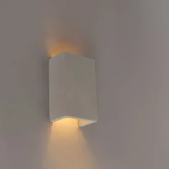 QAZQA Wandleuchten|Wohnzimmerlampen*Industrielle Wandleuchte grau Beton Rechteck - Meaux