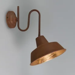 QAZQA Wandleuchten|Wohnzimmerlampen*Industrielle Wandleuchte Rost mit glänzender Innenseite - Fabrik