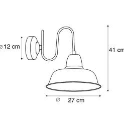QAZQA Wandleuchten|Wohnzimmerlampen*Industrielle Wandleuchte Rost mit glänzender Innenseite - Fabrik