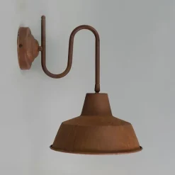 QAZQA Wandleuchten|Wohnzimmerlampen*Industrielle Wandleuchte Rost mit glänzender Innenseite - Fabrik