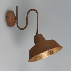 QAZQA Wandleuchten|Wohnzimmerlampen*Industrielle Wandleuchte Rost mit glänzender Innenseite - Fabrik