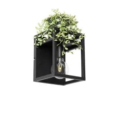 QAZQA Schlafzimmerlampen|Küchenlampen*Industrielle Wandleuchte schwarz mit Gestell - Cage Rack