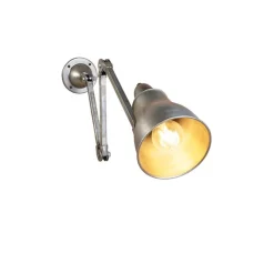 QAZQA Wandleuchten|Wohnzimmerlampen*Industrielle Wandleuchte grau verstellbar - Mersey