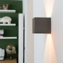 QAZQA Wandleuchten|Wohnzimmerlampen*Industrielle Wandleuchte Beton mit Lichteffekt - Box