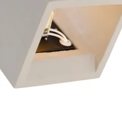 QAZQA Wandleuchten|Wohnzimmerlampen*Industrielle Wandleuchte Beton mit Lichteffekt - Box