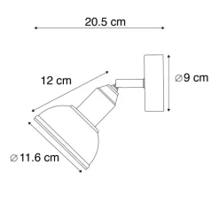 Trio Leuchten Wandstrahler|Deckenstrahler*Industrielle Wandleuchte Stahl dreh- und neigbar - Arti