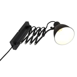 QAZQA Wandleuchten|Wohnzimmerlampen*Industrielle Wandleuchte schwarz verstellbar - Merle