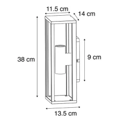 QAZQA Gartenbeleuchtung|Außenwandleuchten*Industrielle Wandleuchte schwarz 38 cm 2-Licht IP44 - Charlois