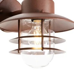 QAZQA Gartenbeleuchtung|Außenwandleuchten*Industrielle Wandleuchte Rostbraun IP44 - Shell