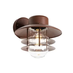 QAZQA Gartenbeleuchtung|Außenwandleuchten*Industrielle Wandleuchte Rostbraun IP44 - Shell