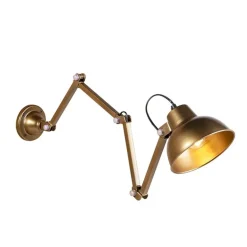 QAZQA Wandleuchten|Wohnzimmerlampen*Industrielle Wandleuchte Messing verstellbar - Avon