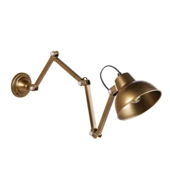 QAZQA Wandleuchten|Wohnzimmerlampen*Industrielle Wandleuchte Messing verstellbar - Avon