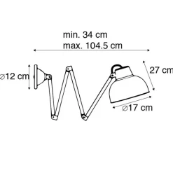 QAZQA Wandleuchten|Wohnzimmerlampen*Industrielle Wandleuchte Messing verstellbar - Avon