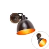 QAZQA Schlafzimmerlampen|Küchenlampen*Industrielle Wandleuchte Kupfer mit Messing verstellbar - Liko