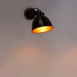 QAZQA Schlafzimmerlampen|Küchenlampen*Industrielle Wandleuchte Kupfer mit Messing verstellbar - Liko