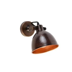 QAZQA Schlafzimmerlampen|Küchenlampen*Industrielle Wandleuchte Kupfer mit Messing verstellbar - Liko