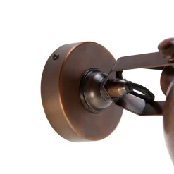 QAZQA Schlafzimmerlampen|Küchenlampen*Industrielle Wandleuchte Kupfer mit Messing verstellbar - Liko