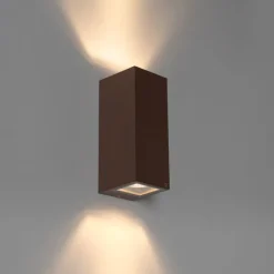 QAZQA Gartenbeleuchtung|Außenwandleuchten*Industrielle Wandleuchte rostbraun 2-flammig AR70 IP54 - Baleno