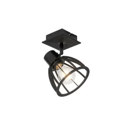 QAZQA Wandleuchten|Wohnzimmerlampen*Industrielle Wandleuchte schwarz verstellbar - Fotu