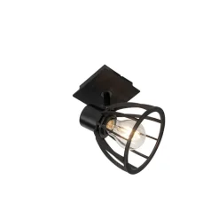 QAZQA Wandleuchten|Wohnzimmerlampen*Industrielle Wandleuchte schwarz verstellbar - Fotu