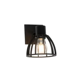 QAZQA Wandleuchten|Wohnzimmerlampen*Industrielle Wandleuchte schwarz verstellbar - Fotu