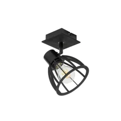 QAZQA Wandleuchten|Wohnzimmerlampen*Industrielle Wandleuchte schwarz verstellbar - Fotu