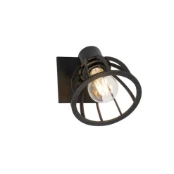 QAZQA Wandleuchten|Wohnzimmerlampen*Industrielle Wandleuchte schwarz verstellbar - Fotu