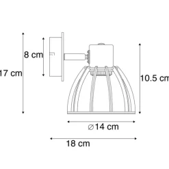 QAZQA Wandleuchten|Wohnzimmerlampen*Industrielle Wandleuchte schwarz verstellbar - Fotu