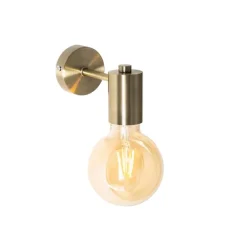 QAZQA Schlafzimmerlampen|Küchenlampen*Industrielle Wandleuchte Bronze 13cm - Facil