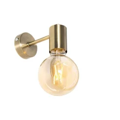 QAZQA Schlafzimmerlampen|Küchenlampen*Industrielle Wandleuchte Bronze 13cm - Facil