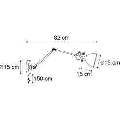 QAZQA Wandleuchten|Wohnzimmerlampen*Industrielle Wandleuchte grau verstellbar - Dazzle