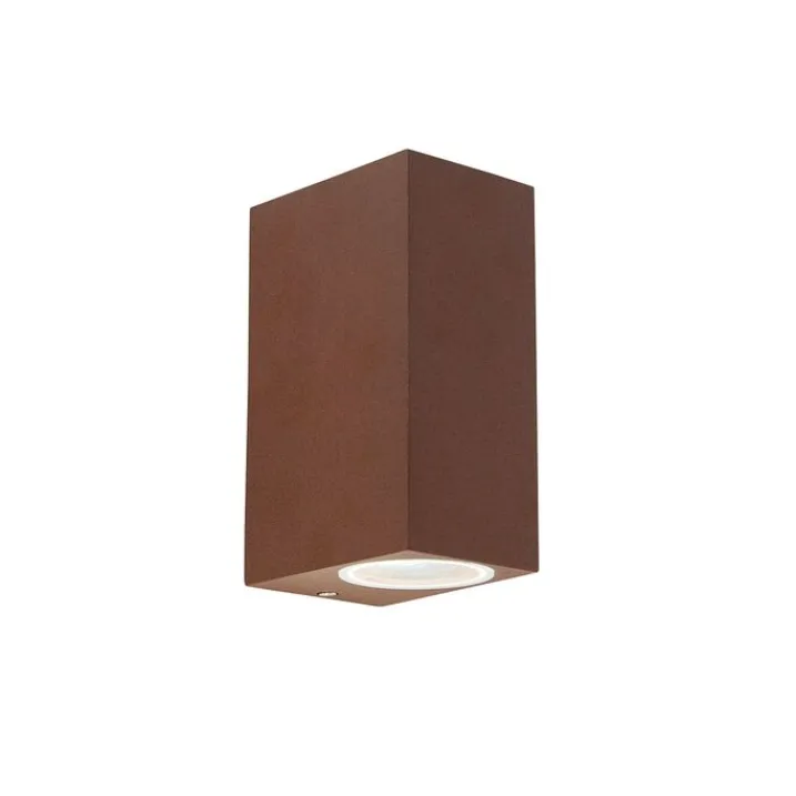 QAZQA Gartenbeleuchtung|Außenwandleuchten*Industrielle Wandleuchte rostbraun 2-flammig IP44 - Baleno