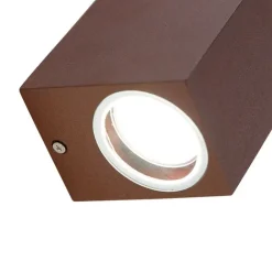 QAZQA Gartenbeleuchtung|Außenwandleuchten*Industrielle Wandleuchte rostbraun 2-flammig IP44 - Baleno