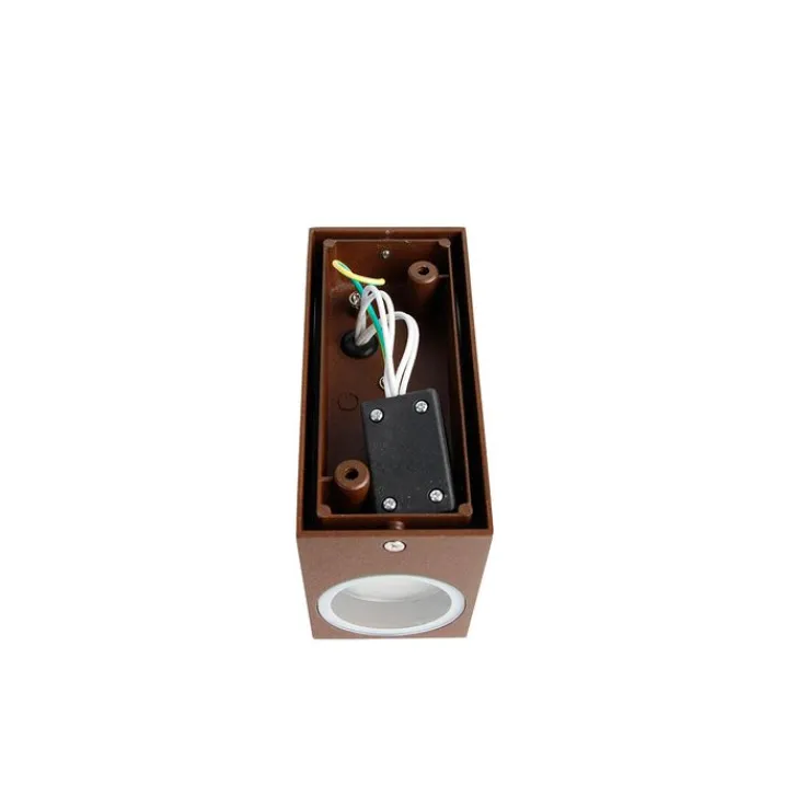 QAZQA Gartenbeleuchtung|Außenwandleuchten*Industrielle Wandleuchte rostbraun 2-flammig IP44 - Baleno