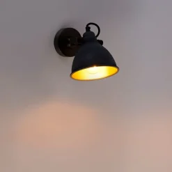 QAZQA Wandleuchten|Wohnzimmerlampen*Industrielle Wandleuchte Kupfer mit Beton verstellbar - Liko