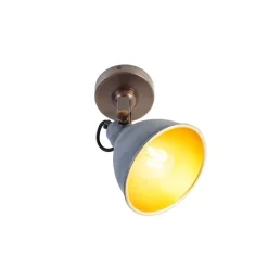 QAZQA Wandleuchten|Wohnzimmerlampen*Industrielle Wandleuchte Kupfer mit Beton verstellbar - Liko