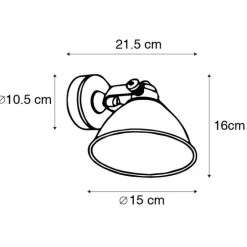 QAZQA Wandleuchten|Wohnzimmerlampen*Industrielle Wandleuchte Kupfer mit Beton verstellbar - Liko