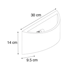 QAZQA Schlafzimmerlampen|Küchenlampen*Industrielle Wandleuchte grauer Beton - Creil