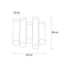 QAZQA Wandleuchten|Wohnzimmerlampen*Industrielle Wandleuchte Messing 10 Lichter - Whistle