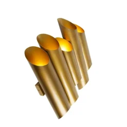 QAZQA Wandleuchten|Wohnzimmerlampen*Industrielle Wandleuchte Messing 10 Lichter - Whistle