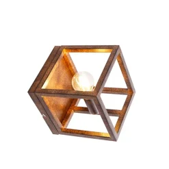 QAZQA Wandleuchten|Esszimmerlampen*Industrielle Wandleuchte rostbraun - Käfig