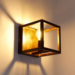 QAZQA Wandleuchten|Esszimmerlampen*Industrielle Wandleuchte rostbraun - Käfig