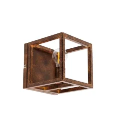QAZQA Wandleuchten|Esszimmerlampen*Industrielle Wandleuchte rostbraun - Käfig