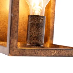 QAZQA Wandleuchten|Esszimmerlampen*Industrielle Wandleuchte rostbraun - Käfig