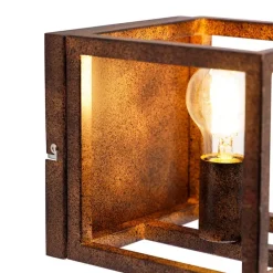 QAZQA Wandleuchten|Esszimmerlampen*Industrielle Wandleuchte rostbraun - Käfig